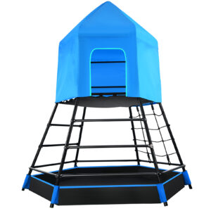 Jugader Upgraded Jungle Gym with Sandbox, Play Tent Monkey Bars for Kids Backyard Outdoor