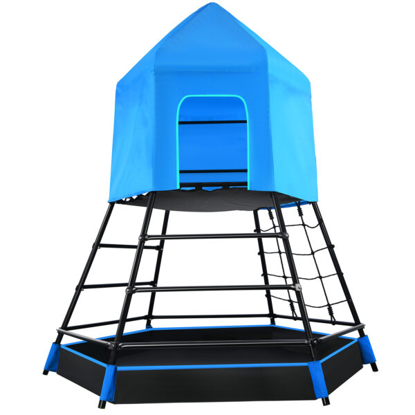 Jugader Upgraded Jungle Gym with Sandbox, Play Tent Monkey Bars for Kids Backyard Outdoor